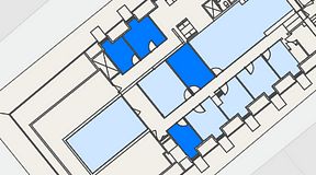 
							Planritning för Spaces Gamla Stan, 4 privata rum, 46 m²