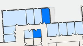 
							Planritning för FirstOffice Säveån, 2 privata rum, 27 m²