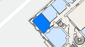 
							Planritning för Banken Coworking, 1 privata rum, 16 m²