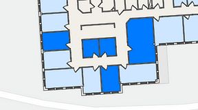 
							Planritning för FirstOffice Säveån, 5 privata rum, 68 m²