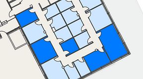 
							Planritning för Spaces Hyllie Vista, 5 privata rum, 84 m²