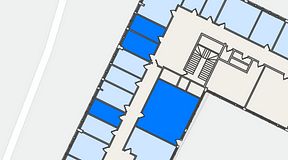 
							Planritning för Quick Office Älvsjö, 4 privata rum, 69 m²