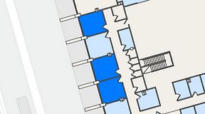 
							Planritning för United Spaces Östra Hamngatan, 3 privata rum, 51 m²