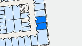 
							Planritning för QuickOffice Kista, 2 privata rum, 18 m²