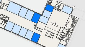 
							Planritning för Convendum Gävlegatan 16, 3 privata rum, 43 m²