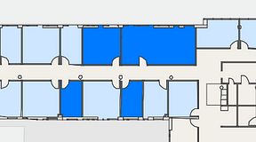 
							Planritning för FirstOffice Arenavägen 33, 4 privata rum, 79 m²