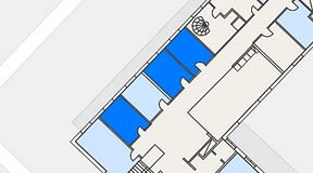 
							Planritning för Dockside Office & Coworking, 3 privata rum, 42 m²