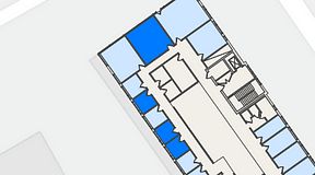 
							Planritning för FirstOffice Västra Hamnen, 4 privata rum, 48 m²