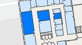 
							Planritning för Spaces Nordenskiöldsgatan, 3 privata rum, 79 m²