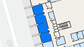 
							Planritning för United Spaces Östra Hamngatan, 4 privata rum, 68 m²