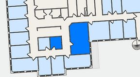 
							Planritning för FirstOffice Säveån, 2 privata rum, 37 m²