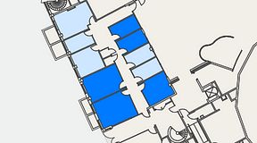 
							Planritning för Genetor K6, 5 privata rum, 67 m²