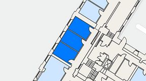 
							Planritning för iOffice Sjöbefälsskolan, 3 privata rum, 42 m²
