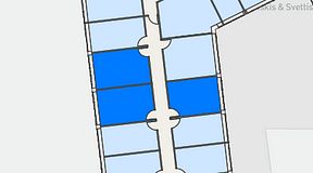 
							Planritning för Regus Rotsunda, 3 privata rum, 57 m²