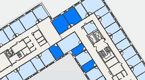 
							Planritning för Regus Kistagången 20b, 5 privata rum, 70 m²