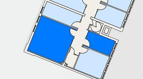 
							Planritning för C/O Tyresö, 2 privata rum, 38 m²