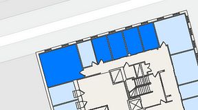 
							Planritning för Regus Östra Hamngatan, 5 privata rum, 76 m²