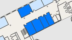 
							Planritning för Convendum Spårvagnshallarna, 5 privata rum, 87 m²