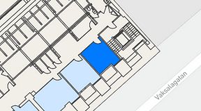 
							Planritning för United Spaces Uppsala, 1 privata rum, 14 m²