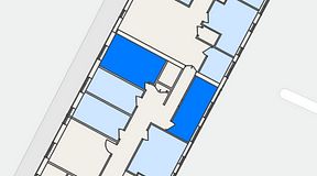 Planritning för SFL 7, 2 privata rum, 35 m²