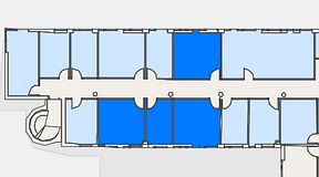 
							Planritning för FirstOffice Arenavägen 33, 4 privata rum, 67 m²
