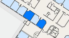 
							Planritning för Atmosfär Coworking, 2 privata rum, 28 m²