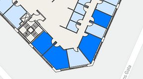 
							Planritning för Spaces Göteborg Gamlestan, 4 privata rum, 69 m²