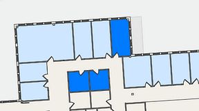 
							Planritning för FirstOffice Säveån, 3 privata rum, 37 m²