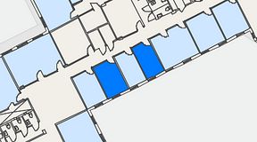 
							Planritning för iOffice Kungsgatan 64, 2 privata rum, 23 m²