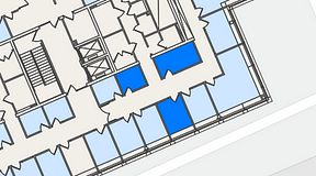 
							Planritning för Spaces Lindholmen, 3 privata rum, 23 m²