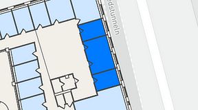 Planritning för THE WORKS Medborgarplatsen, 1 privata rum, 44 m²