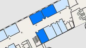 
							Planritning för Convendum Spårvagnshallarna, 3 privata rum, 66 m²