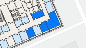 
							Planritning för Spaces Lindholmen, 4 privata rum, 45 m²