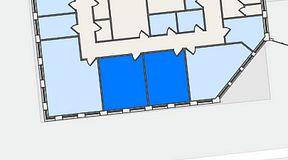 
							Planritning för QuickOffice Kista, 2 privata rum, 50 m²