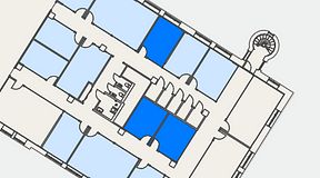 
							Planritning för Convendum Sundbyberg, 3 privata rum, 44 m²