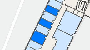 
							Planritning för Quick Office Älvsjö, 3 privata rum, 33 m²