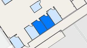 Planritning för Hej!Workshop Kungens Kurva, 2 privata rum, 32 m²