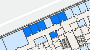 Planritning för Spaces Lindholmen, 4 privata rum, 48 m²