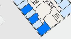 Planritning för Regus Hagsätra, 3 privata rum, 56 m²