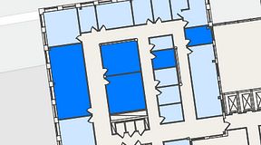 
							Planritning för Spaces Nordenskiöldsgatan, 5 privata rum, 114 m²