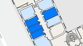 
							Planritning för Convendum Spårvagnshallarna, 4 privata rum, 53 m²