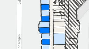 
							Planritning för FASTOFFICE Johanneslundsvägen 2, 4 privata rum, 52 m²