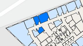 Planritning för United Spaces Helsingborg, 3 privata rum, 34 m²