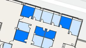 
							Planritning för Spaces Umami Park Sundbyberg, 5 privata rum, 72 m²