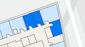 
							Planritning för Walborg Ventures, 3 privata rum, 44 m²