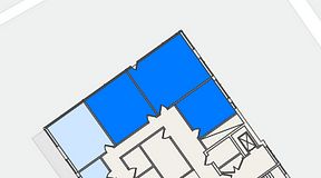 
							Planritning för FirstOffice Västra Hamnen, 3 privata rum, 80 m²