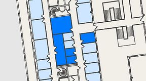 
							Planritning för Spaces Nordenskiöldsgatan, 5 privata rum, 60 m²