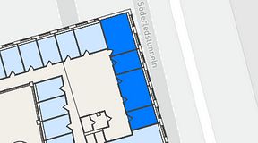 Planritning för THE WORKS Medborgarplatsen, 2 privata rum, 66 m²