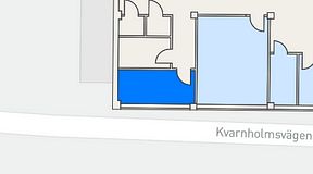 
							Planritning för Landskapet Kvarnholmen, 1 privata rum, 15 m²