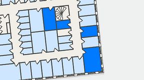 
							Planritning för QuickOffice Kista, 4 privata rum, 57 m²